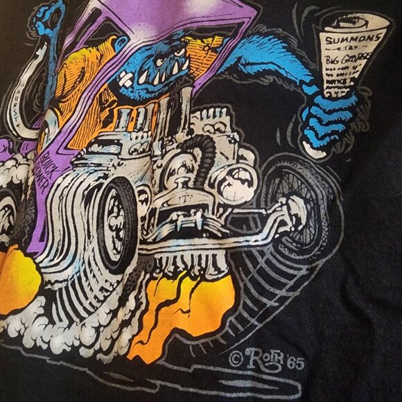 Rat Fink Shirt Mens Large Black Born Bad Ed Big Daddy Roth Hot Rod Graphic Buick - Picture 6 of 8